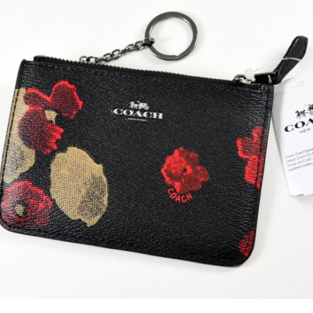 SOLD⛔️Authentic COACH Leather Floral ID/KeyHolder - Picture 4 of 6